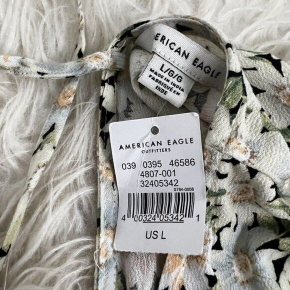American Eagle Daisy Floral Baby Doll Swing Dress Open Back Viscose Large NWT - Picture 4 of 12